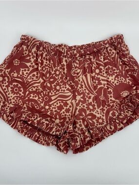 Free People Floral Ruffle Bloomer Shorts Boho Cottagecore Festival